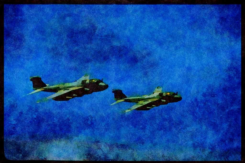 496008 EA 6B Prowler In Flight A4 Limited Edition Watercolour Print