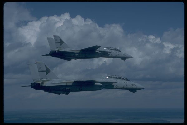 496013 Two F 14 Tomcats In Flight A4 Photo Print