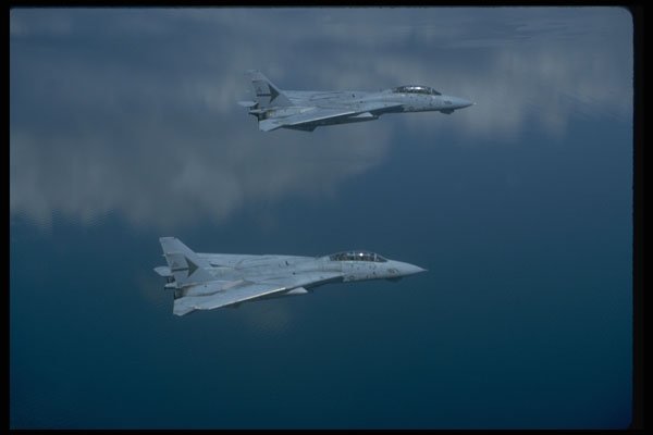 496016 Two F 14 Tomcats In Flight A4 Photo Print