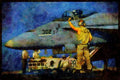 496019 Catapult Officer Launching An FA 18 A4 Limited Edition Watercolour Print