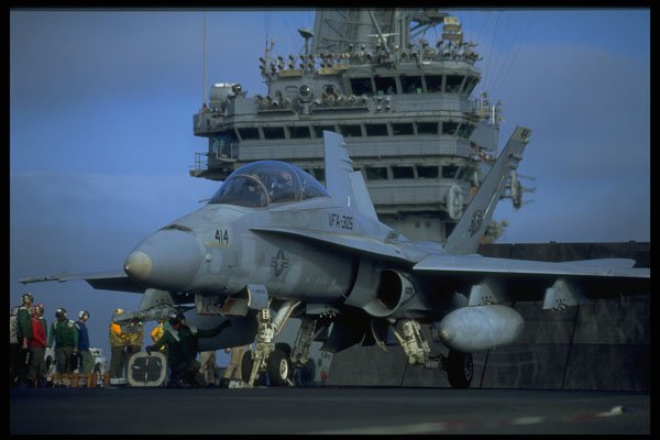 496021 FA 18 Hornet About To Launch A4 Photo Print