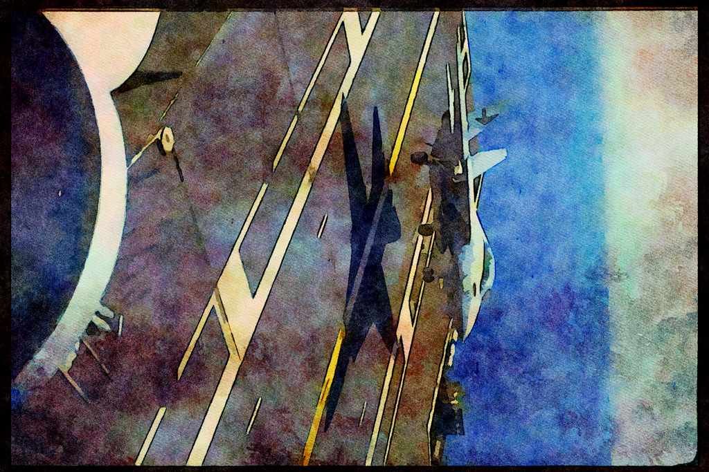 496028 F 14 Tomcat Landing On USS Nimitz A4 Limited Edition Watercolour Print