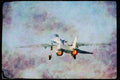 496033 F 14 Tomcat In Full Afterburner A4 Limited Edition Watercolour Print