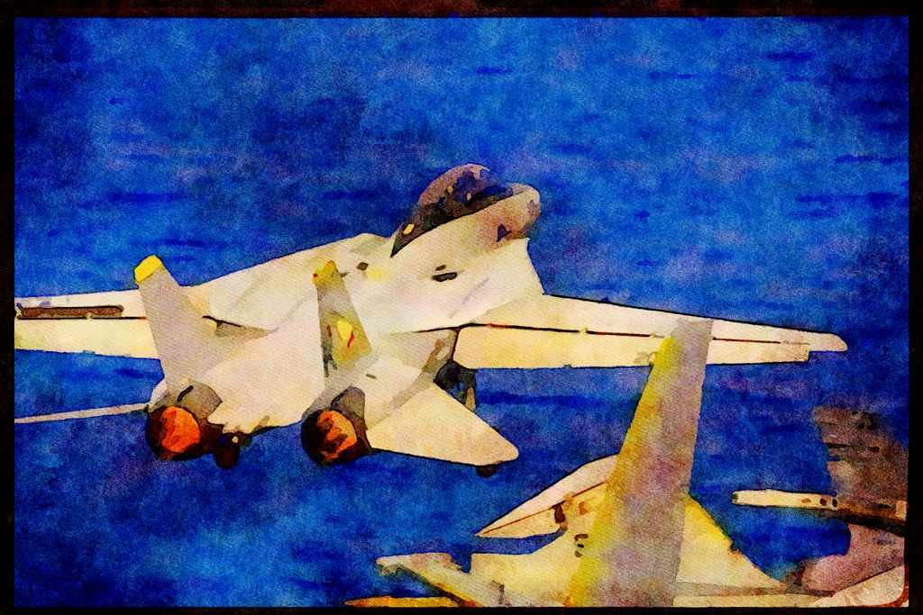 496035 F 14 Carrier Launch A4 Limited Edition Watercolour Print