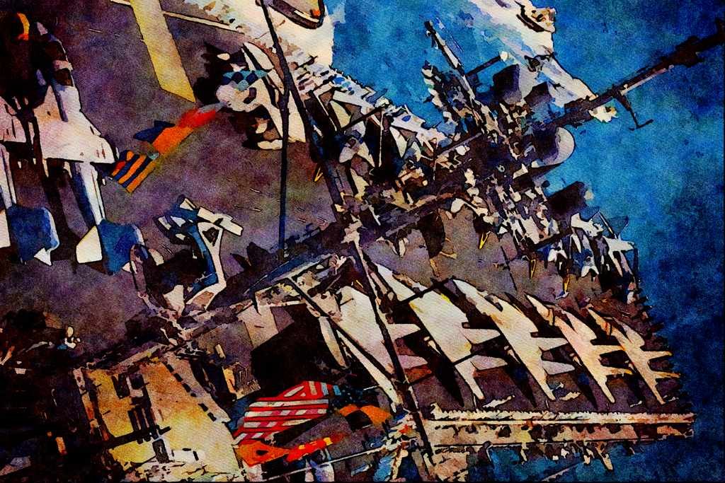 496042 USS Ranger A4 Limited Edition Watercolour Print