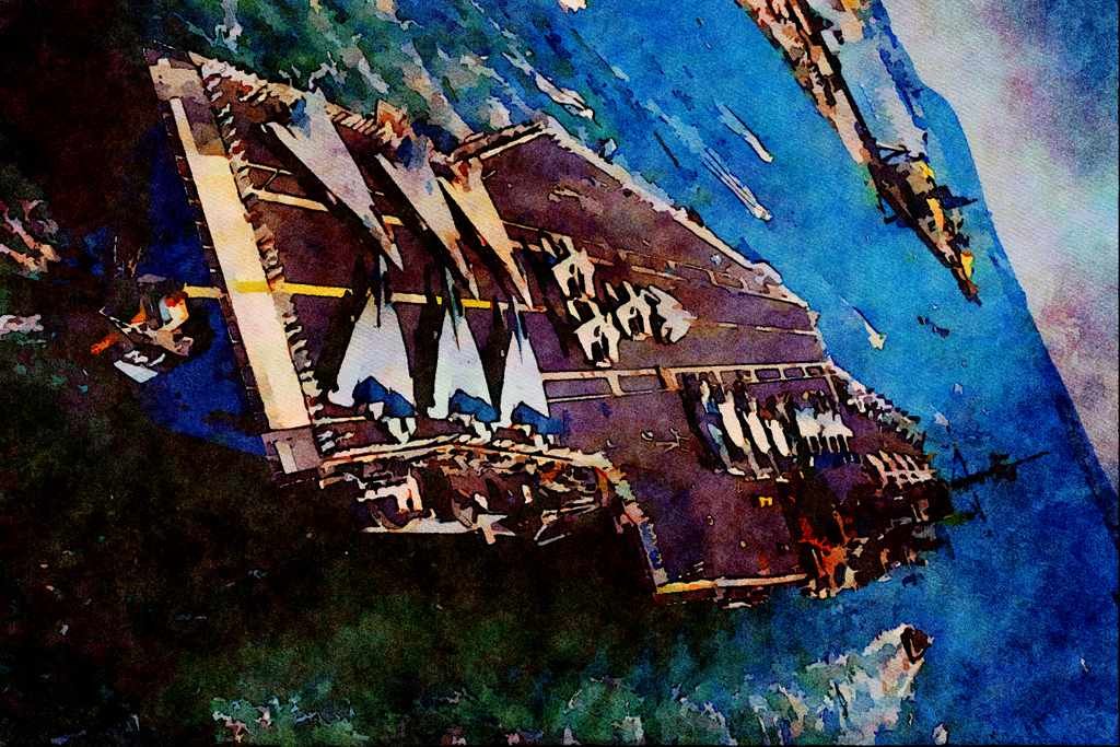 496043 USS Ranger A4 Limited Edition Watercolour Print
