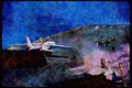496044 F 14 On Carrier Catapult About To Be Launched A4 Limited Edition Watercolour Print