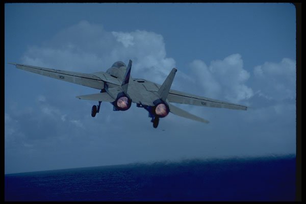 496046 F 14 Takes Off From The Carrier In Full Afterburner A4 Photo Print