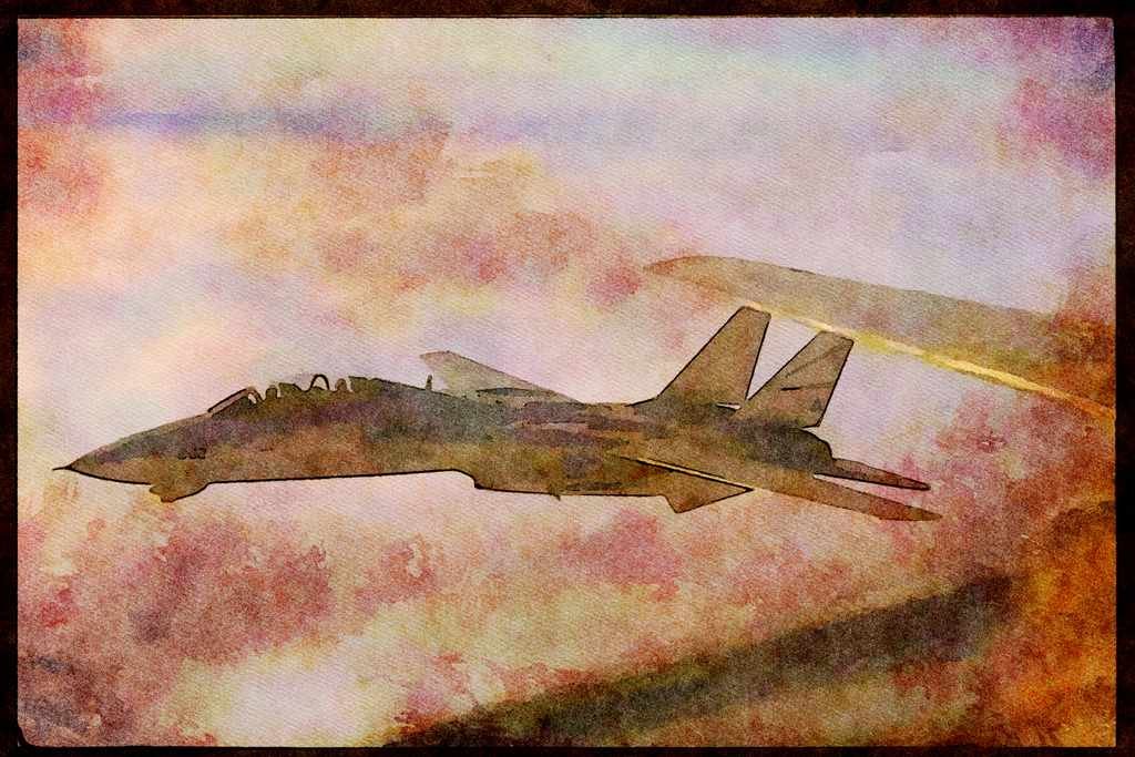 496049 US Navy F 14 Tomcat A4 Limited Edition Watercolour Print