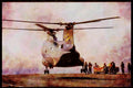 496091 CH 46 Sea Knight Lands On The Deck A4 Limited Edition Watercolour Print