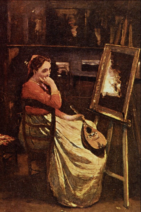 498039 Atelier , Jean Baptiste Camille Corot A4 Photo Print