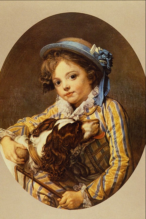 498062 Jeune Garcon Au Chien , Jean Baptiste Greuze A4 Photo Print