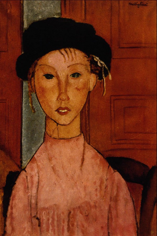 498069 Young Girl In A Pink Apron , Amedeo Modigliani A4 Photo Print