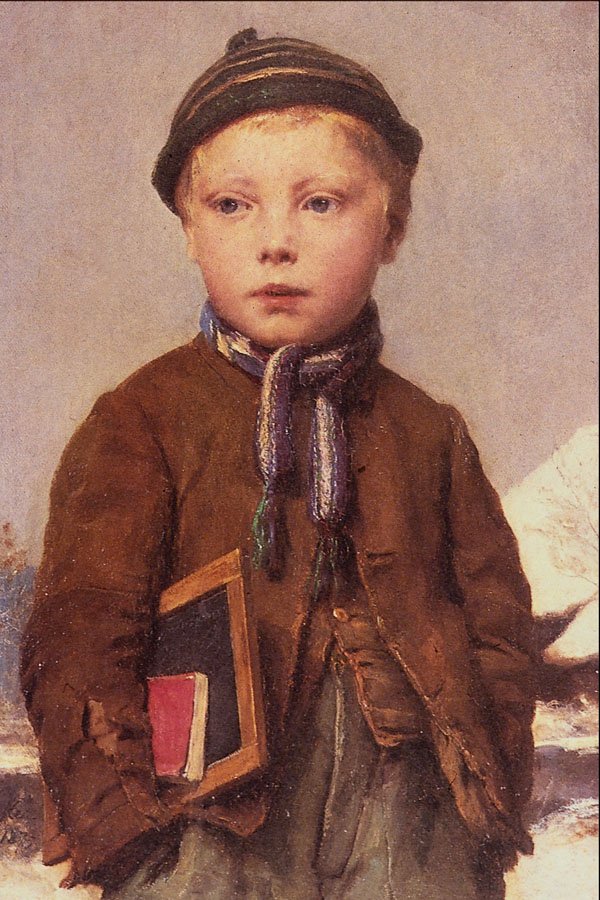 498076 School Boy , Albert Anker A4 Photo Print