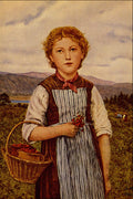 498077 The Strawberry Girl , Albert Anker A4 Photo Print