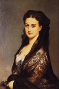 498087 Sconosciuta Con Mantiglia , F. Winterhalter A4 Photo Print