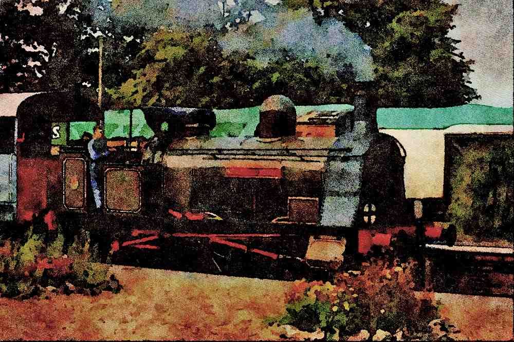 499003 _Bellerophon_ At Horsted Keynes Station A4 Limited Edition Watercolour Print