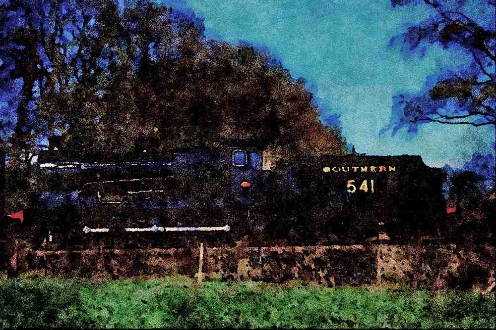 499010 Q Class No. 541 Near Freshfield On The Bluebell Railway A4 Limited Edition Watercolour Print