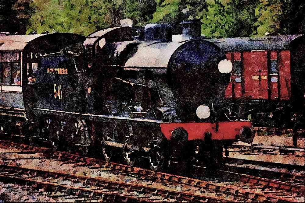 499014 Q Class No. 541 Near Horsted Keynes A4 Limited Edition Watercolour Print