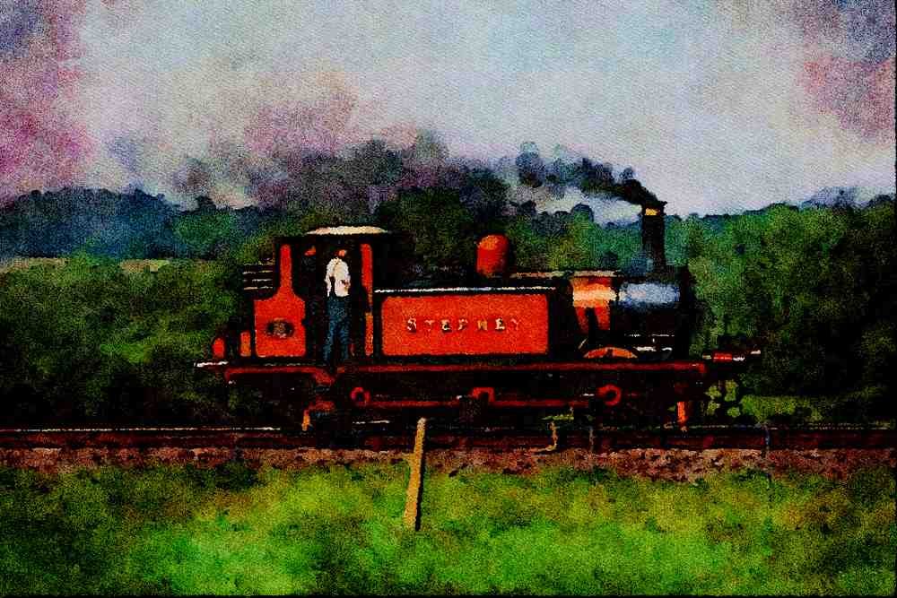499018 Class A1X Terrier Near Horsted Keynes On The Bluebell A4 Limited Edition Watercolour Print