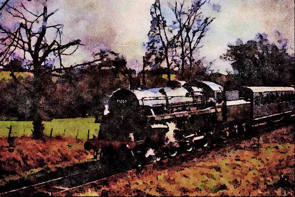 499020 No. 75027 Class 4 At Holywell A4 Limited Edition Watercolour Print