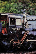 499021 92240 Class 9F At Sheffield Park A4 Limited Edition Watercolour Print