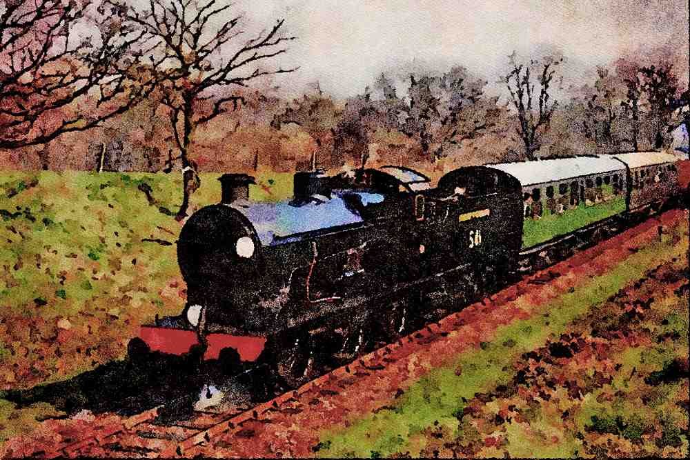 499039 No. 541 Q Class On Freshfield Bank A4 Limited Edition Watercolour Print