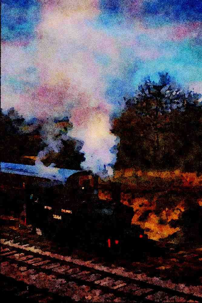 499044 No. 58850 Class B4 At Horsted Keynes A4 Limited Edition Watercolour Print
