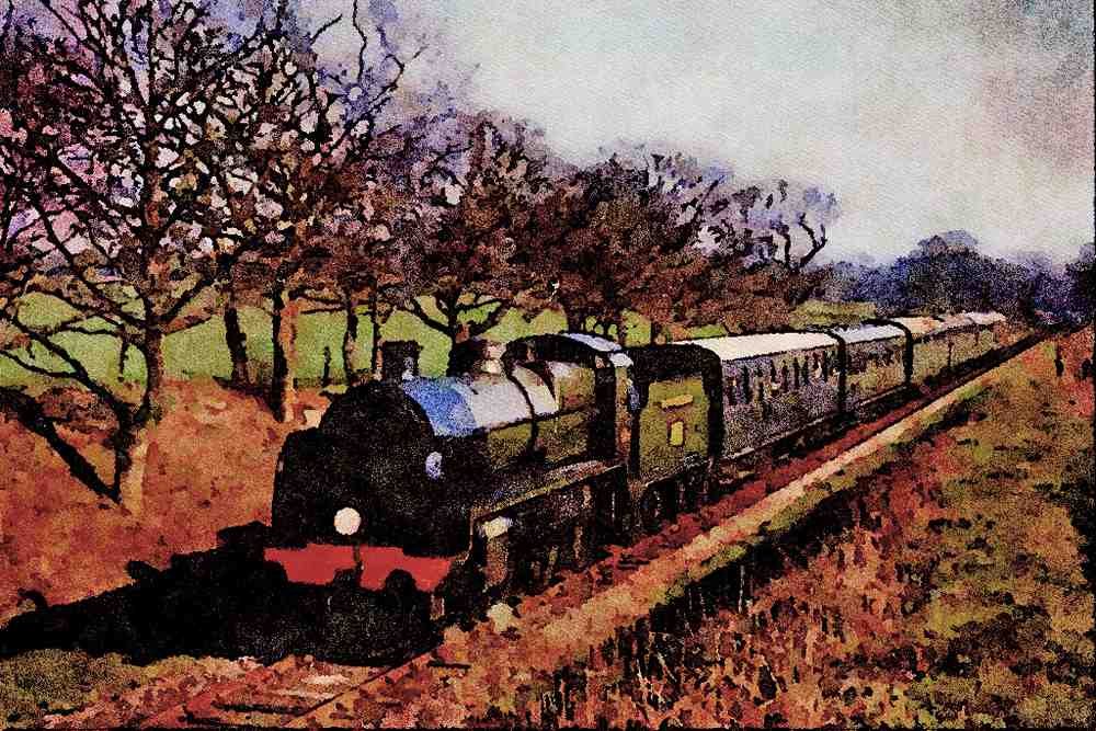 499053 Bluebell Railway U Class 1618 A4 Limited Edition Watercolour Print