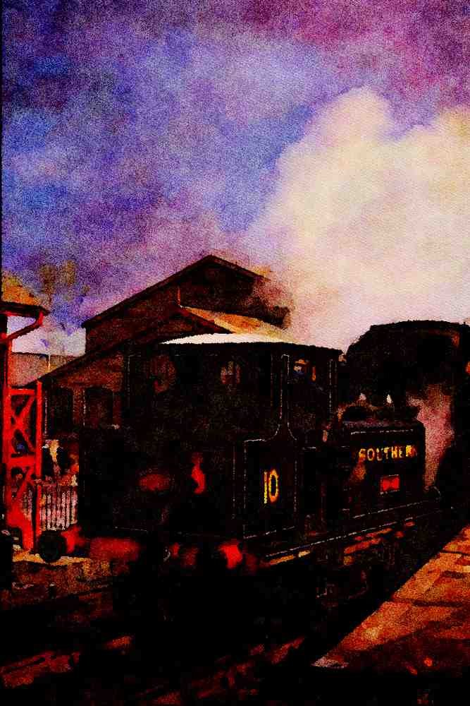 499054 Terrier _Sutton_ At Tenterden Station A4 Limited Edition Watercolour Print