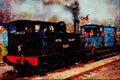 499073 North London Tank At Horsted Keynes On The Bluebell Railway A4 Limited Edition Watercolour Print
