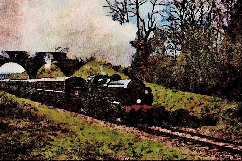 499080 No. 1618 U Class At Three Arch Bridge A4 Limited Edition Watercolour Print