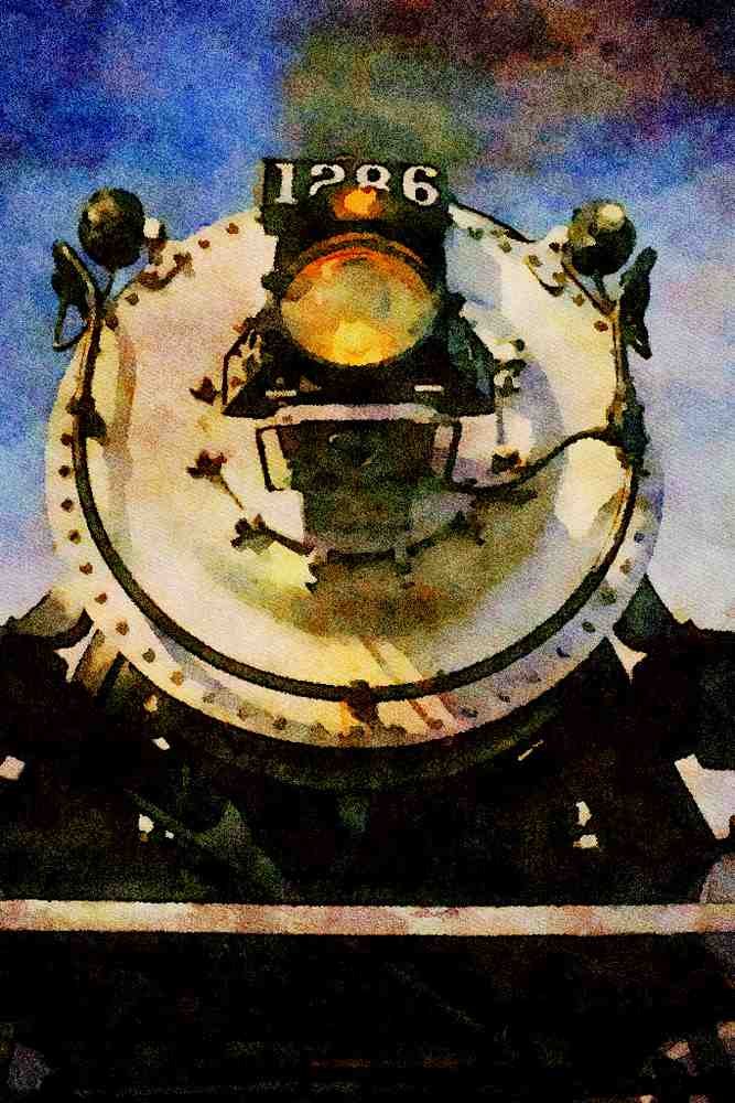 499096 Steam Engine No. 1286 A4 Limited Edition Watercolour Print