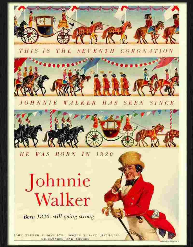 4H johnnie walker whisky coronation 1953 Advert A4 Photo Print