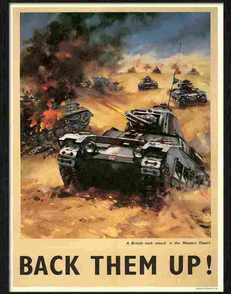 4K back them up tanks war poster Advert A4 Photo Print