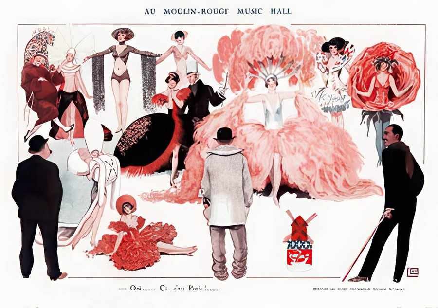 5 Au Moulin Rouge Vintage Advert A4 Photo Print