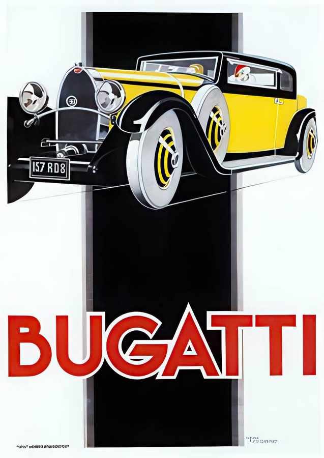 5 Bugatti 1930 Vintage Advert A4 Photo Print