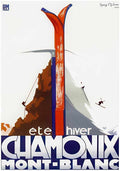 5 Chamonix Ete Hiv Vintage Advert A4 Photo Print