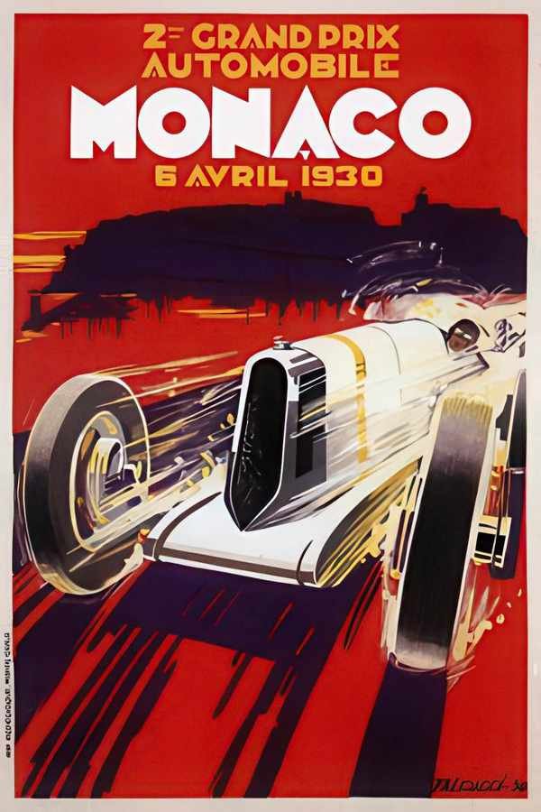 5 Monaco Grand Prix Vintage Advert A4 Photo Print