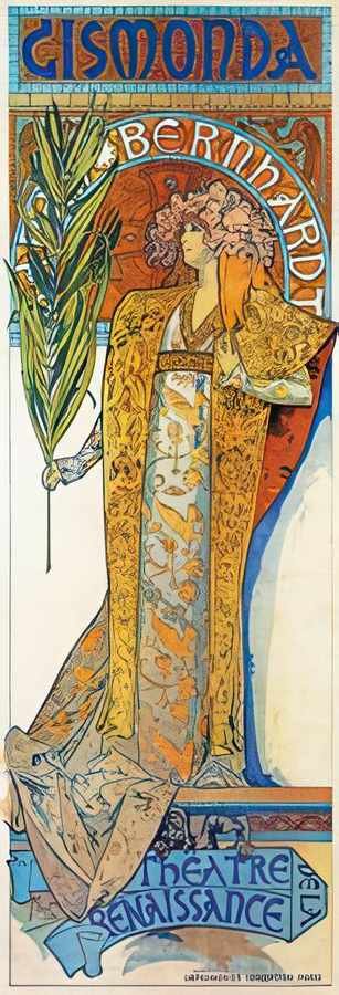 5 Mucha Gismonda Vintage Advert A4 Photo Print