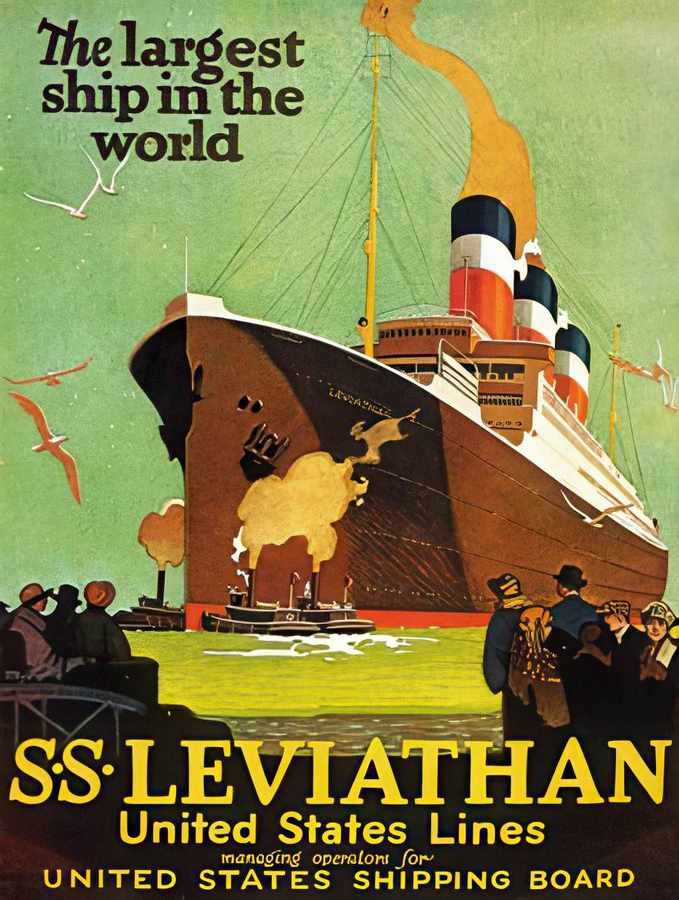 5 SS Leviathan Vintage Advert A4 Photo Print