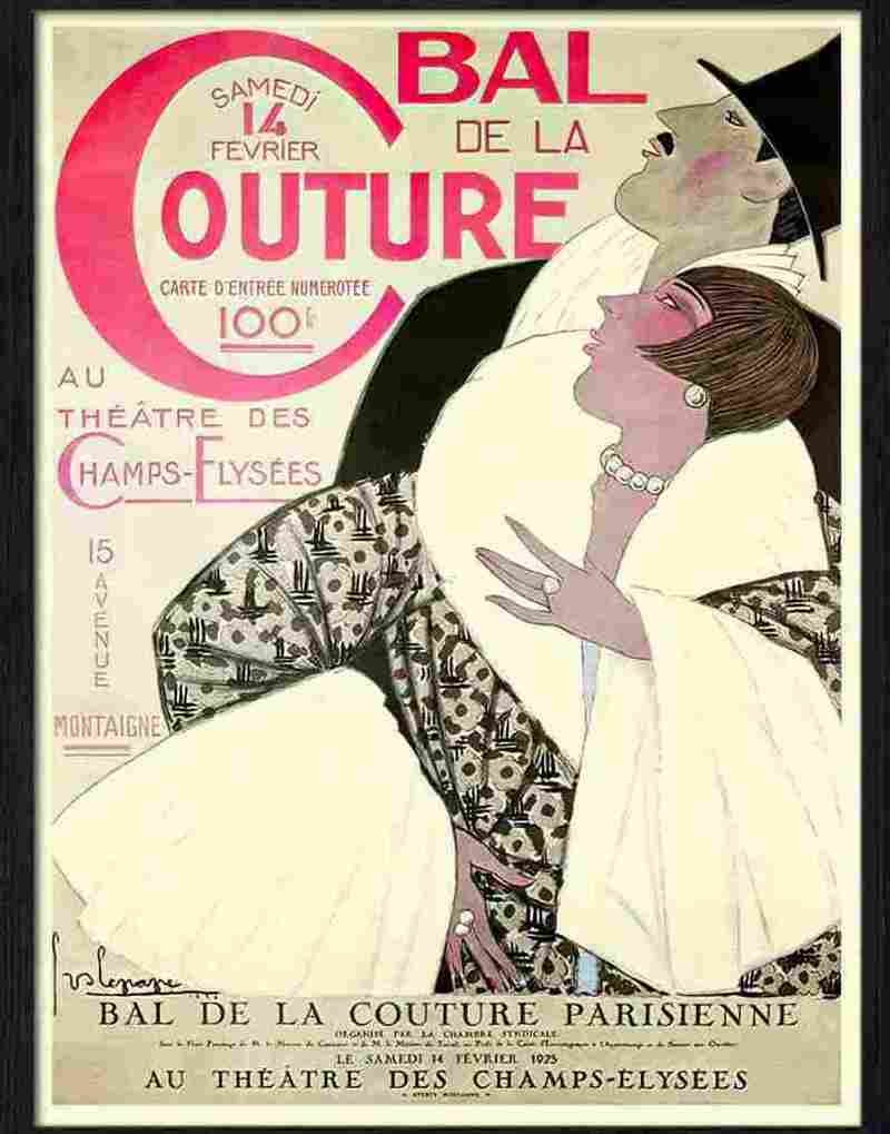 5 bal de la couture georges lepape art deco poster 1925 2 Advert A4 Photo Print