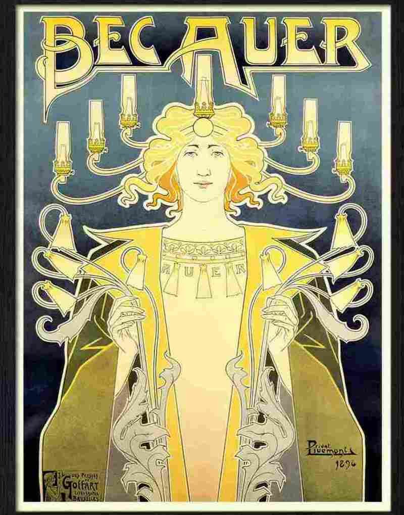 5 bec auer privat livemont poster 1890s Advert A4 Photo Print