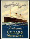 5 brittanic cunard white star line samuel brown 1948 travel poster Advert A4 Photo Print