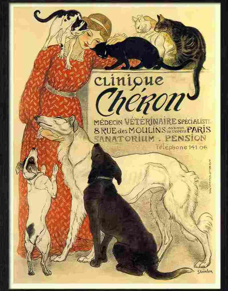 5 clinique cheron cats and dogs theophile alexandre steinlen franc Advert A4 Photo Print