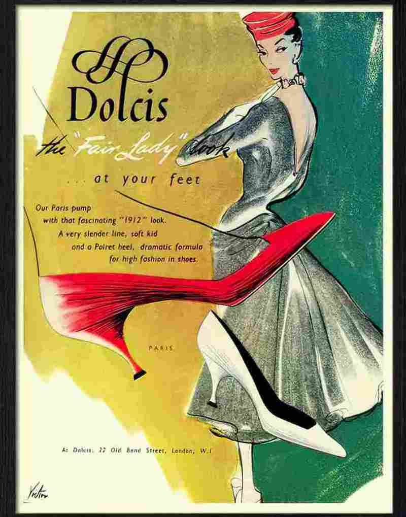 5 dolcis shoes 1950s Advert A4 Photo Print