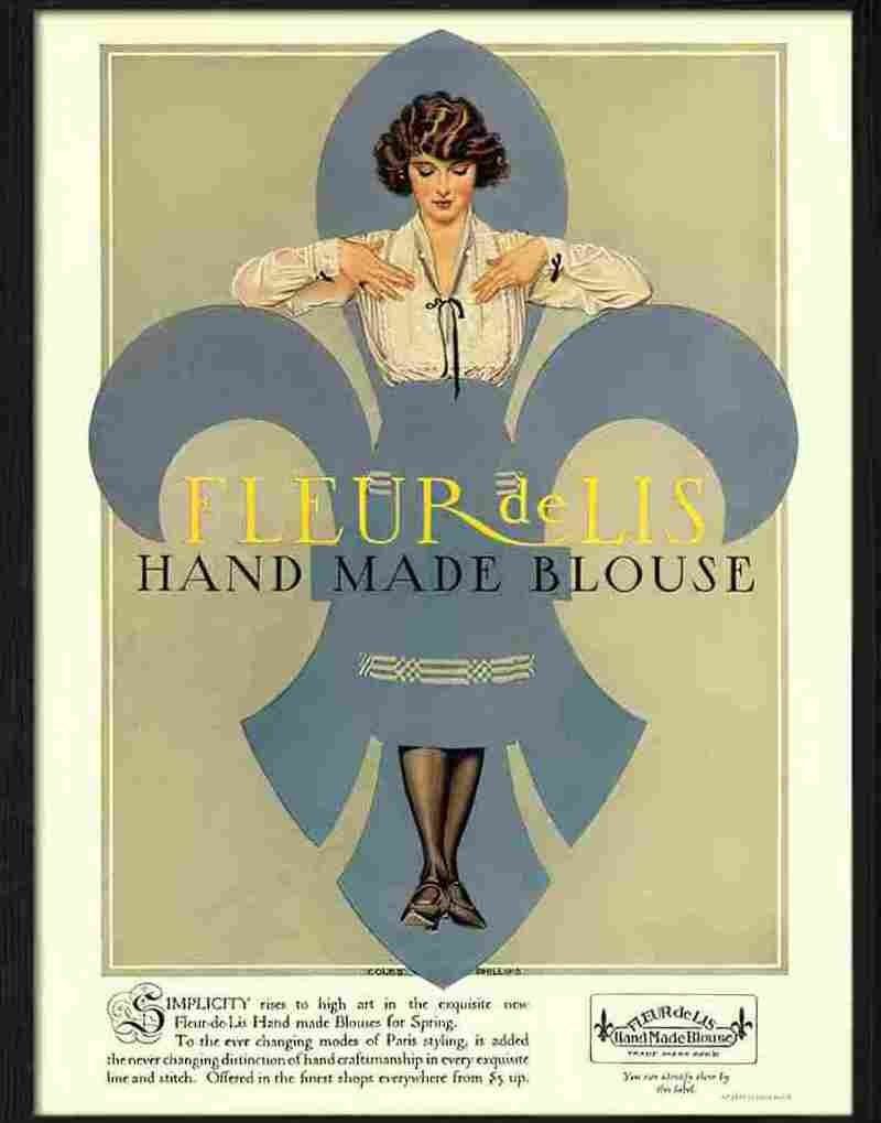 5 fleur de lis hand made blouse Advert A4 Photo Print