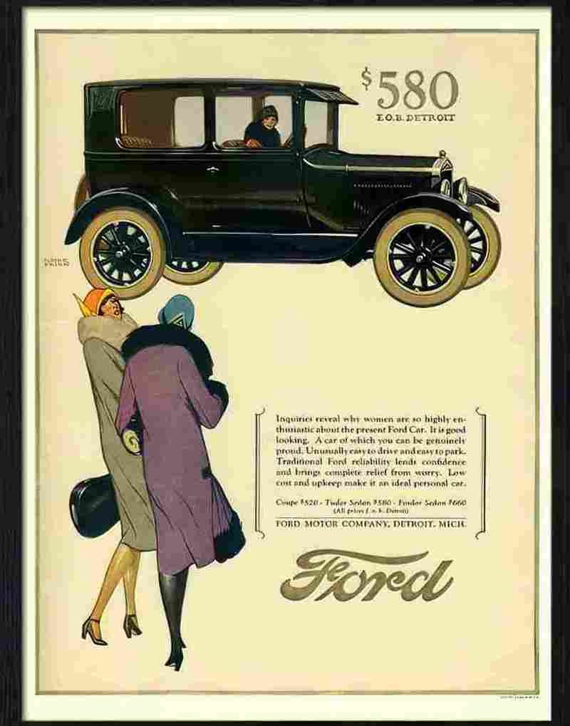 5 ford car advert art deco 2 Advert A4 Photo Print
