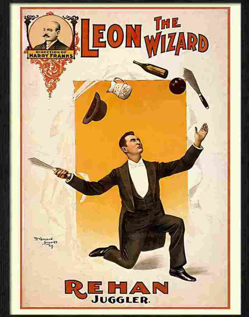5 leon the wizard juggler Advert A4 Photo Print
