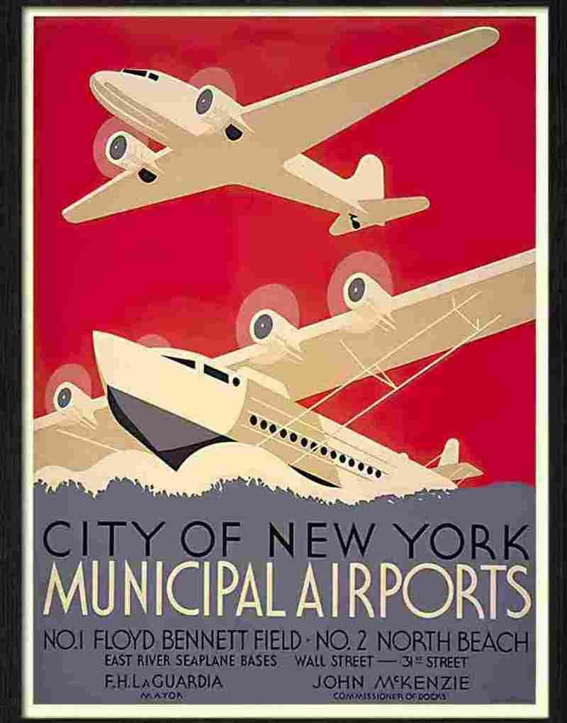 5 new york municipal airports Advert A4 Photo Print